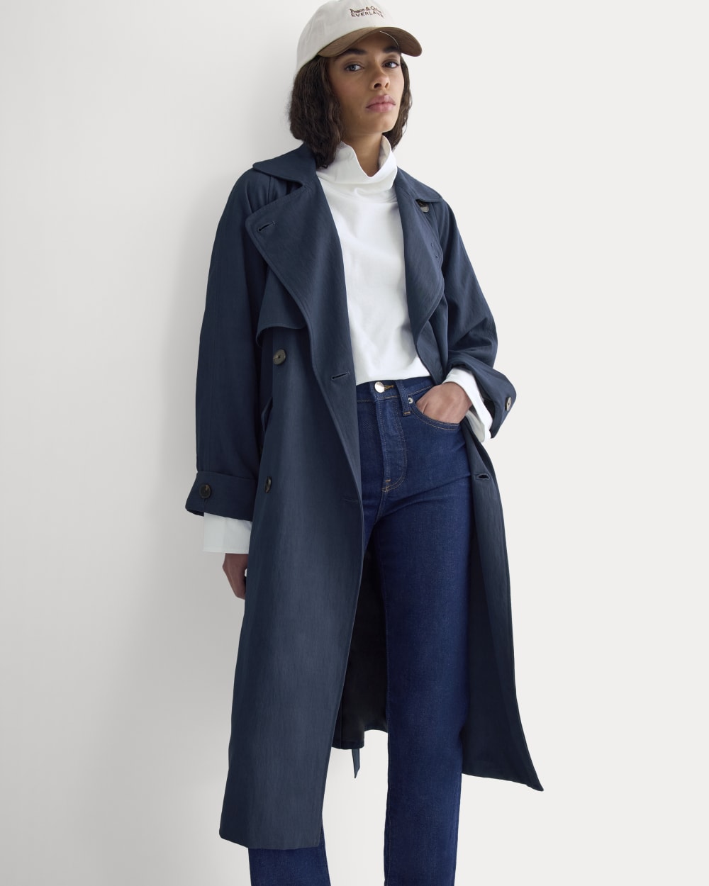 womens-drapey-twill-trench-navy | primary