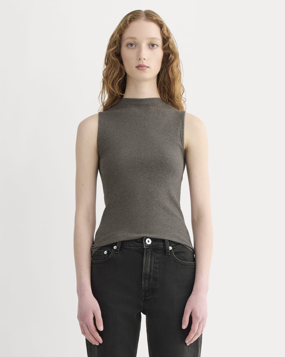 The Luxe Rib Funnel-Neck Tank