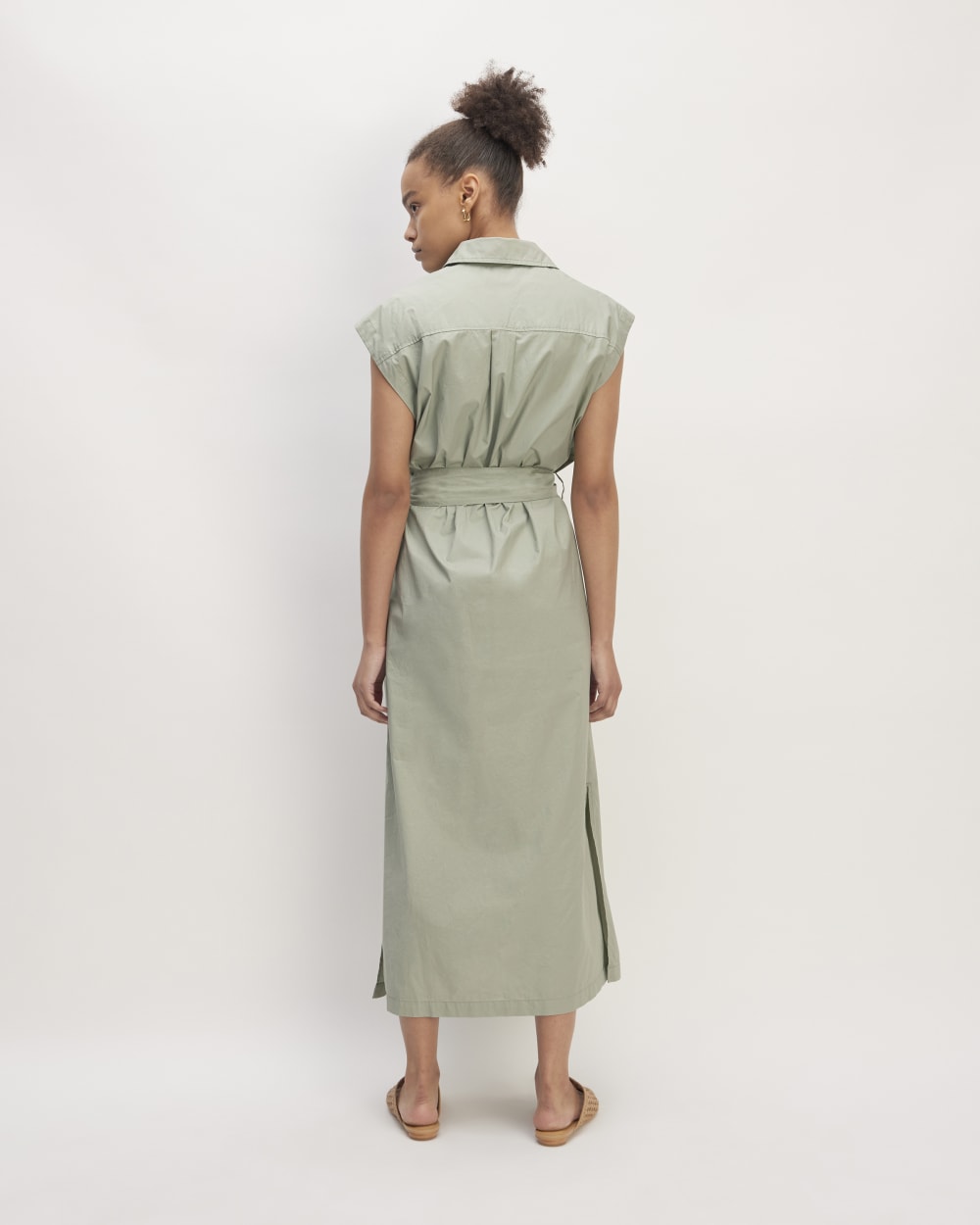 The Supima Cotton Short-Sleeve Shirt Dress | Sage Green Everlane The Supima Cotton Short-Sleeve Shirt Dress | Sage Green Everlane