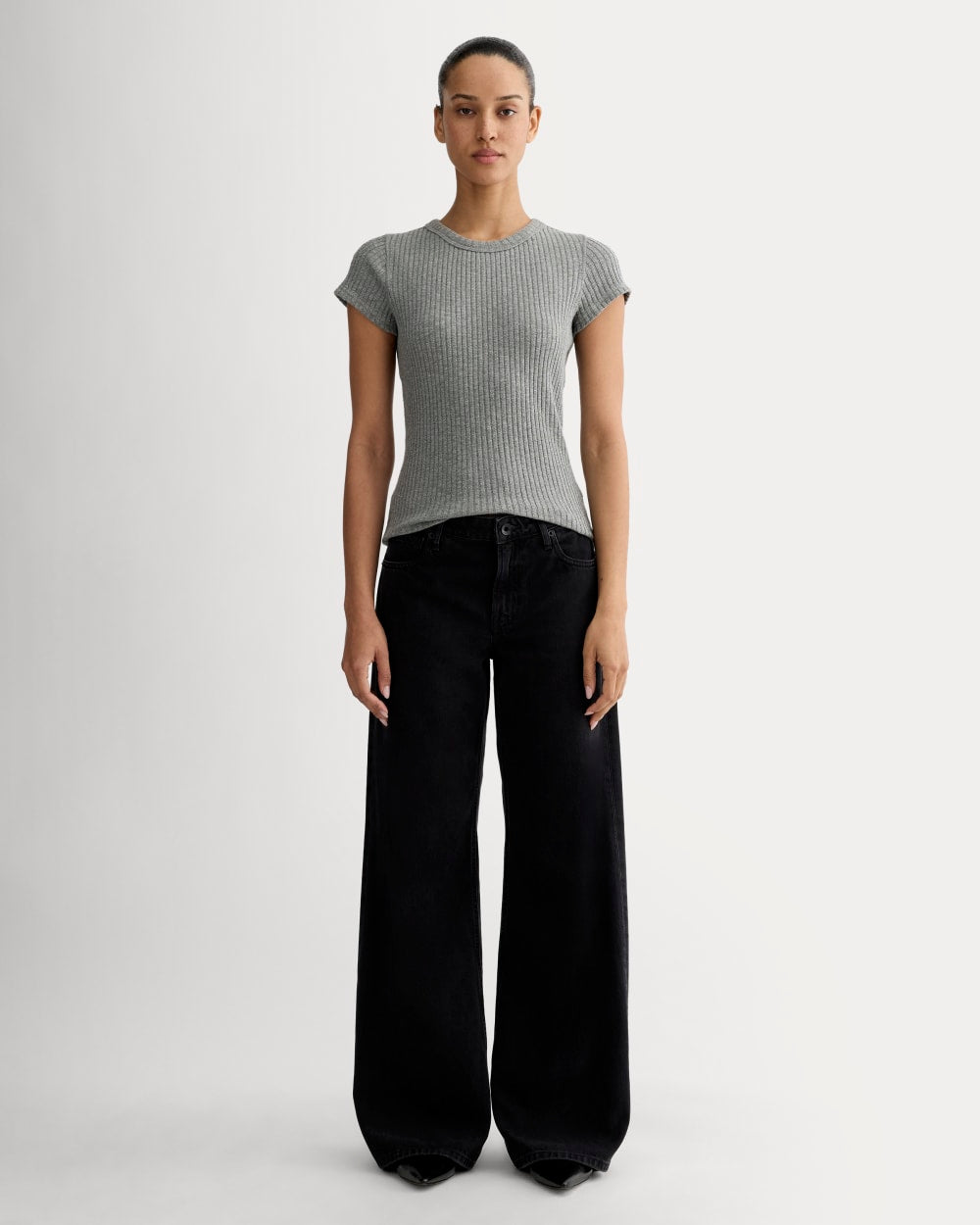 OVERNEATH Rib Tank Rib Sleeves セット チャコール OVERNEATH / Rib Sleeves 039 (Navy , Charcoal Grey , Gold) | JUQUI