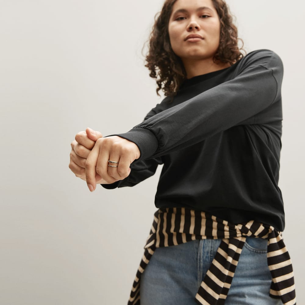 The Organic Cotton Long-Sleeve Tee | Black – Everlane