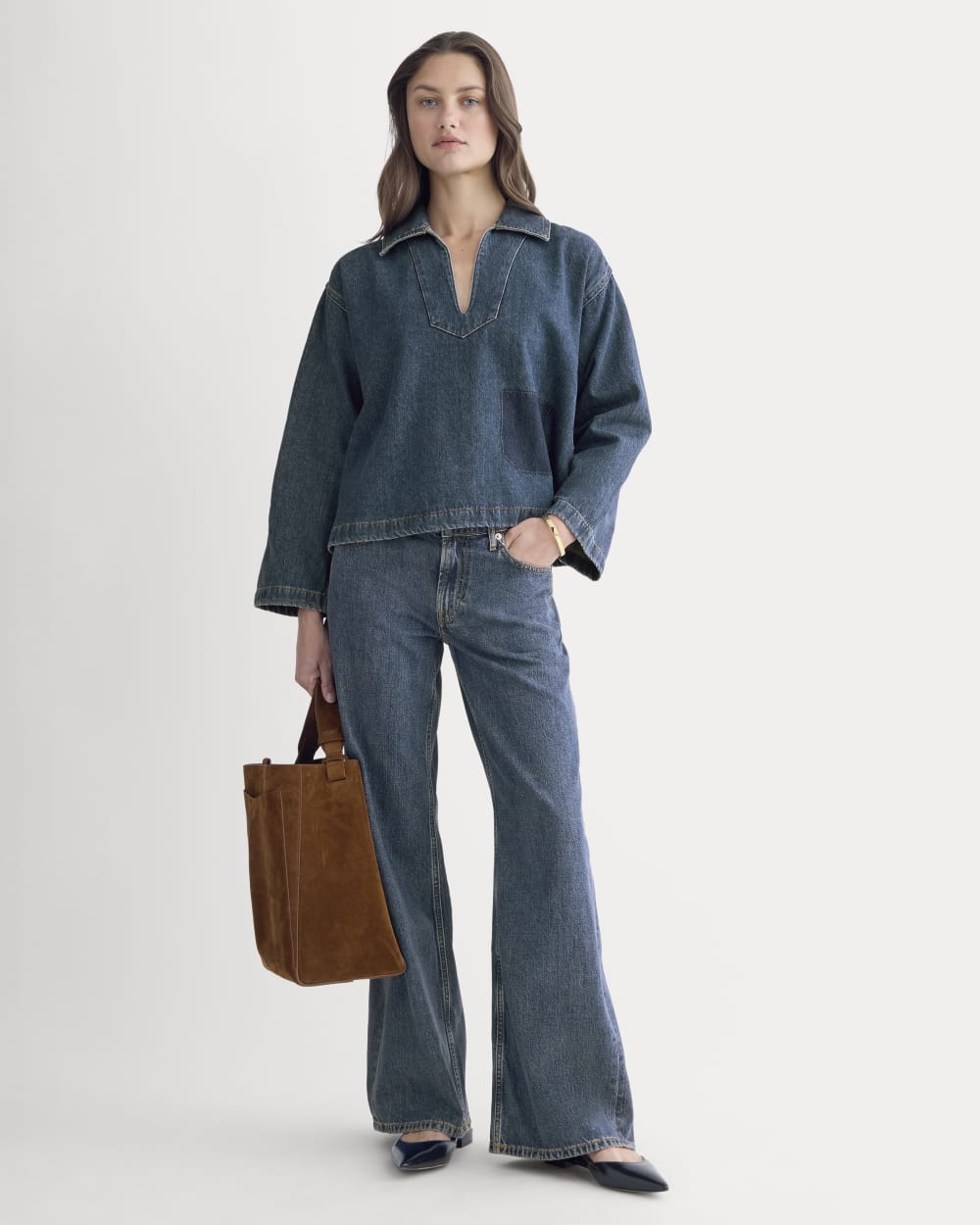 The Cropped Denim Tunic | Tungsten Blue Stone – Everlane