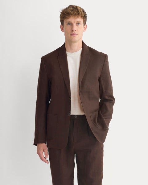 Soyeux Linen Linen Blazer | Dark Brown – Everlane