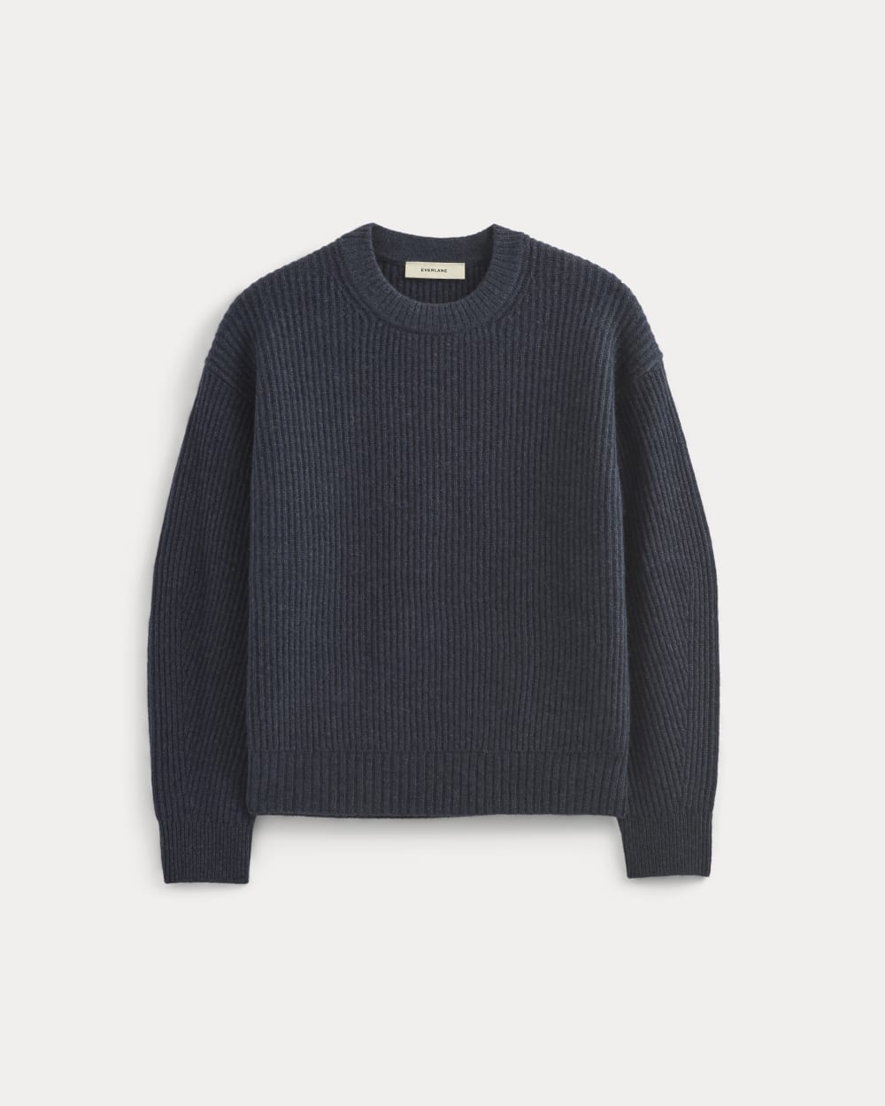womens-wool-cashmere-cocoon-crew-sweater-indigo | alt