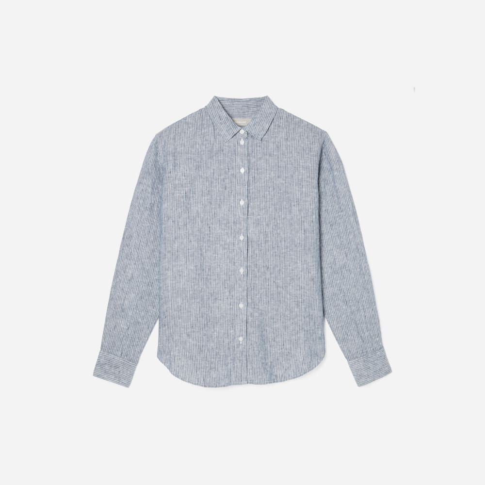 womens-relaxed-linen-shirt-blue-pinstripe | alt