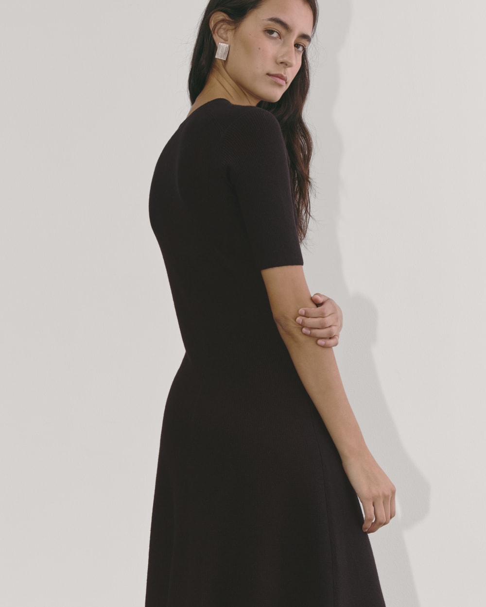 womens-cotton-blend-ribbed-sweater-dress-black