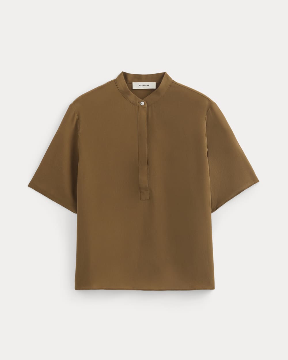 womens-washable-silk-ss-popover-top-toffee | alt