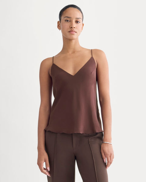 The Tie Back Cami in Washable Silk | Deep Plum – Everlane