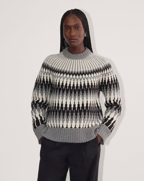 The Fair Isle Crew | Grey / Black Fair Isle – Everlane