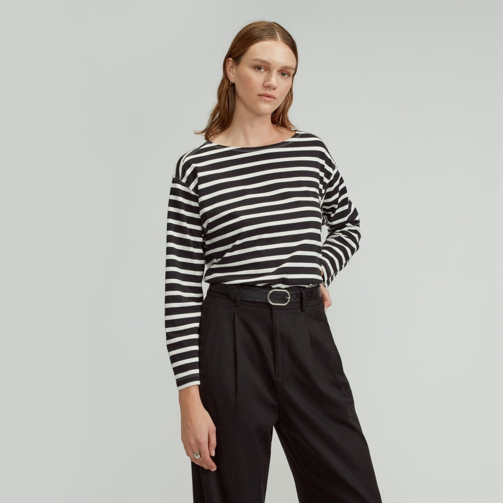womens-modern-breton-tee-black-canvas-tan2 | primary