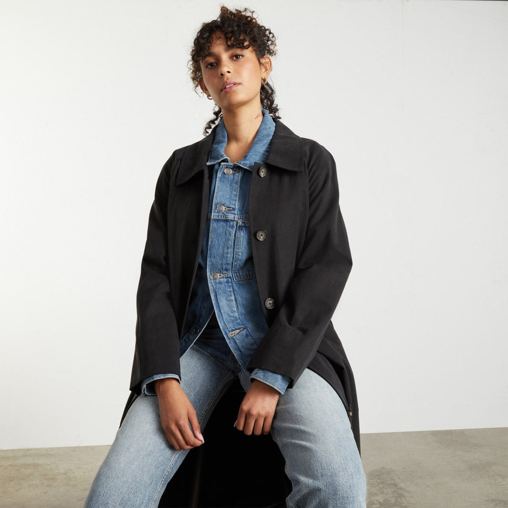 womens-gathered-mac-trench-black