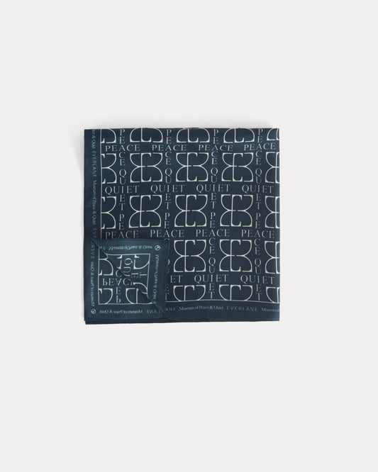 womens-peace-and-quiet-silk-bandana-mopq-navy | primary