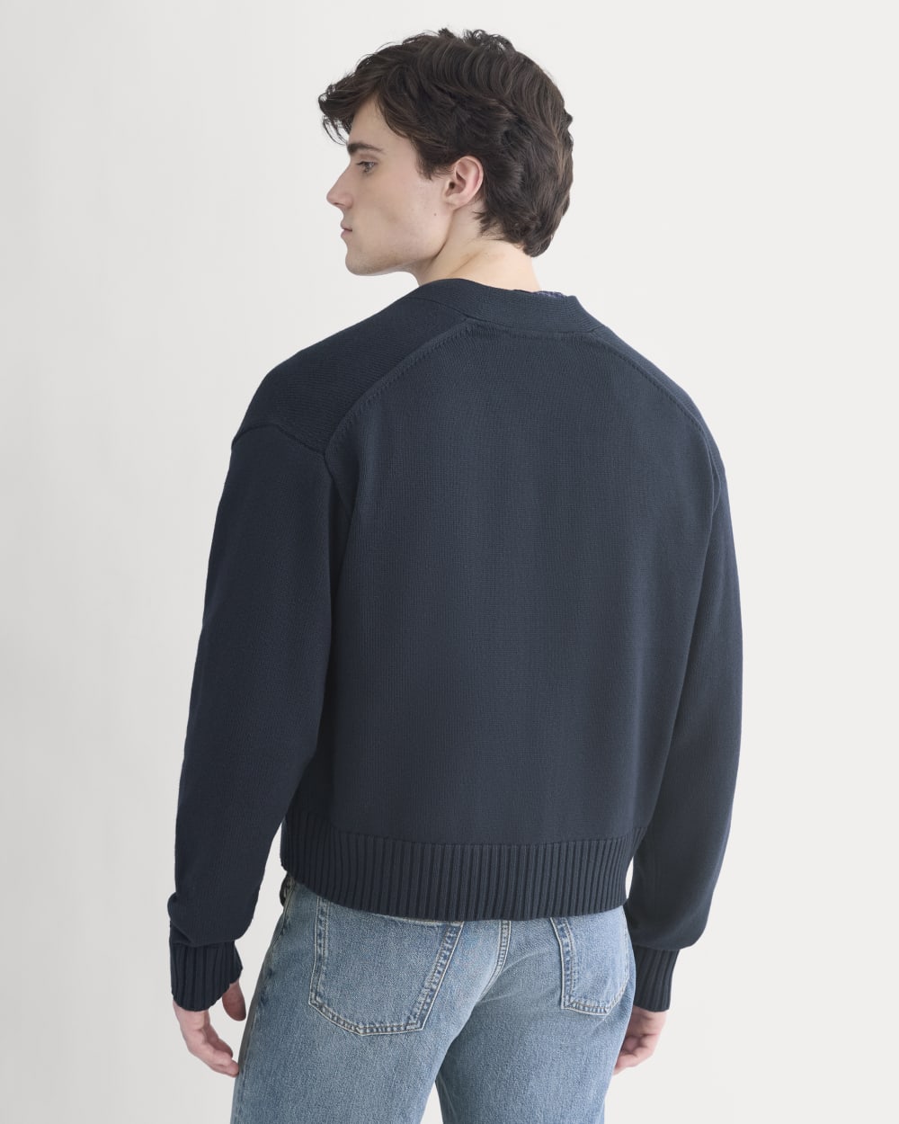 Cropped Cardigan in Everyday Cotton | Deep Navy – Everlane