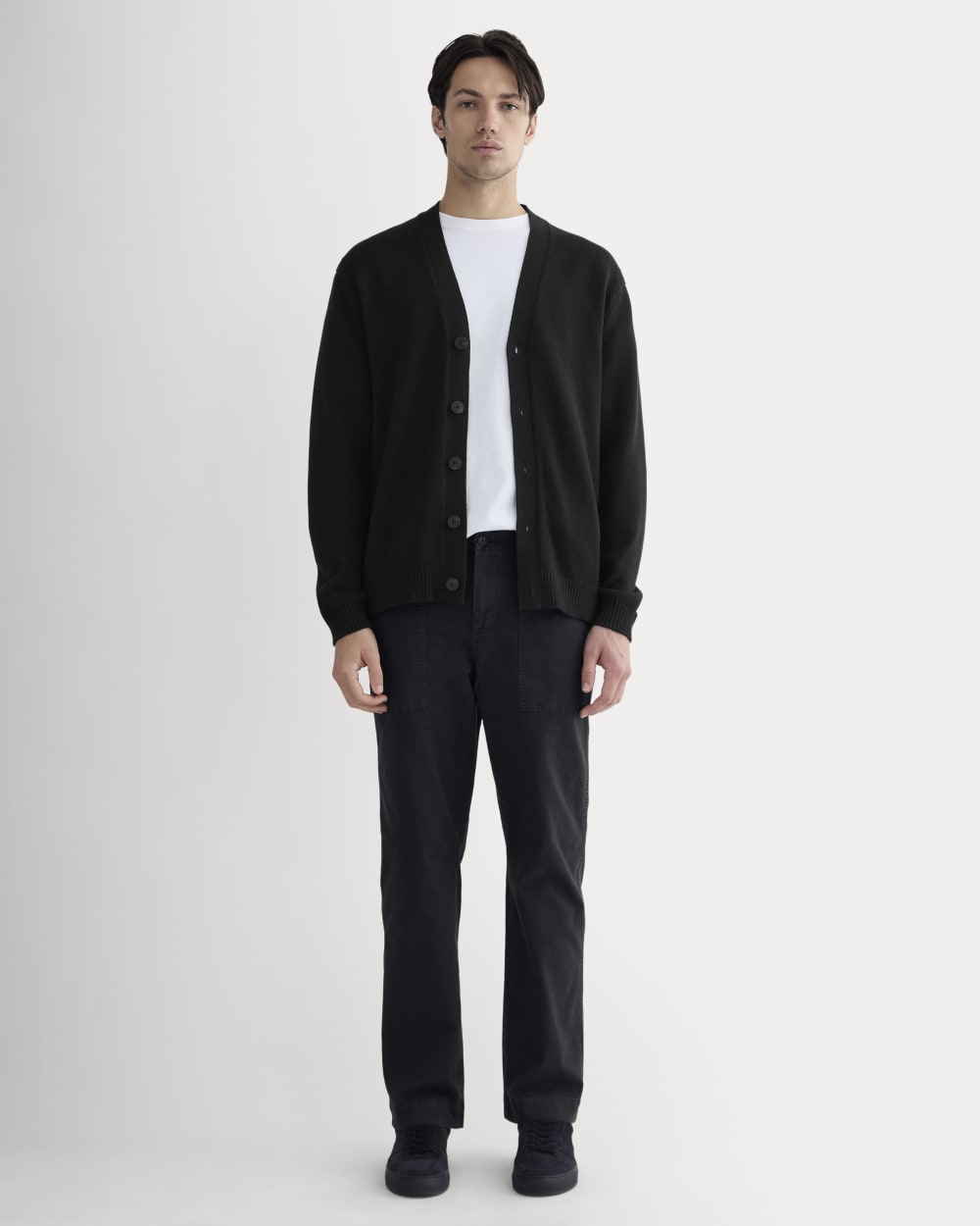 The Classic Cardigan in Everyday Cotton | Black Everlane The Classic Cardigan in Everyday Cotton | Black Everlane