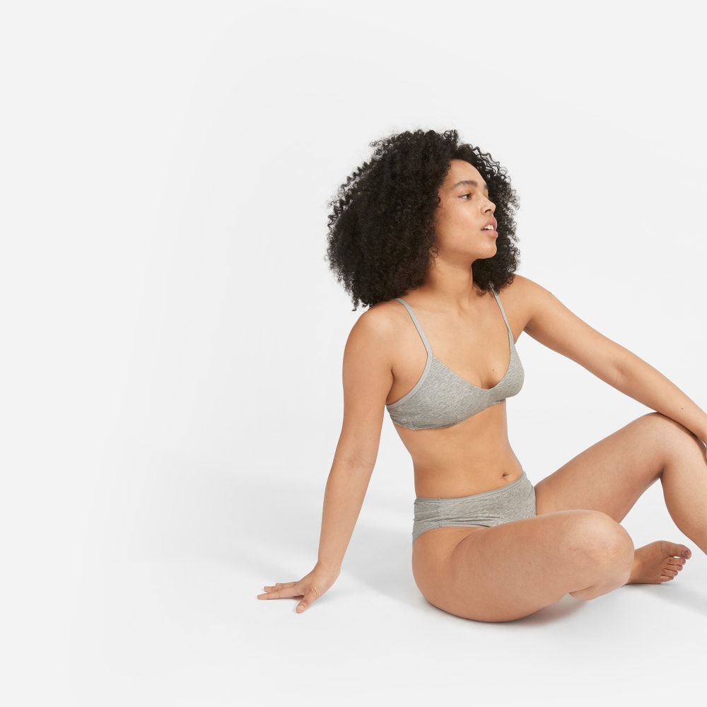 Lively Women's Stripe Mesh Bralette - Wireless, Strapless, Smoke Gray (Size 34B)