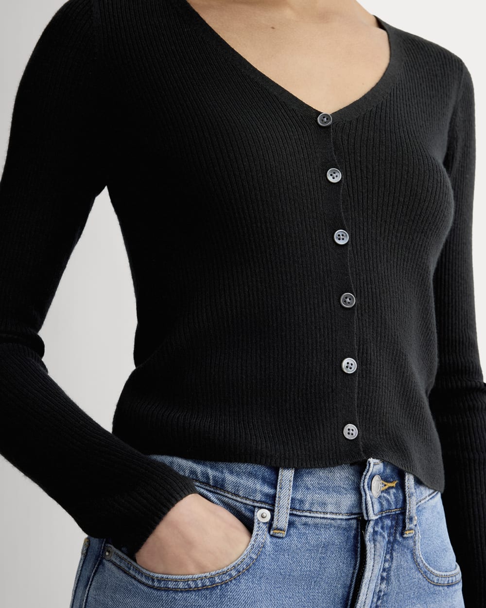 The Cardigan in Ultrasoft Merino | Heather Mid Grey