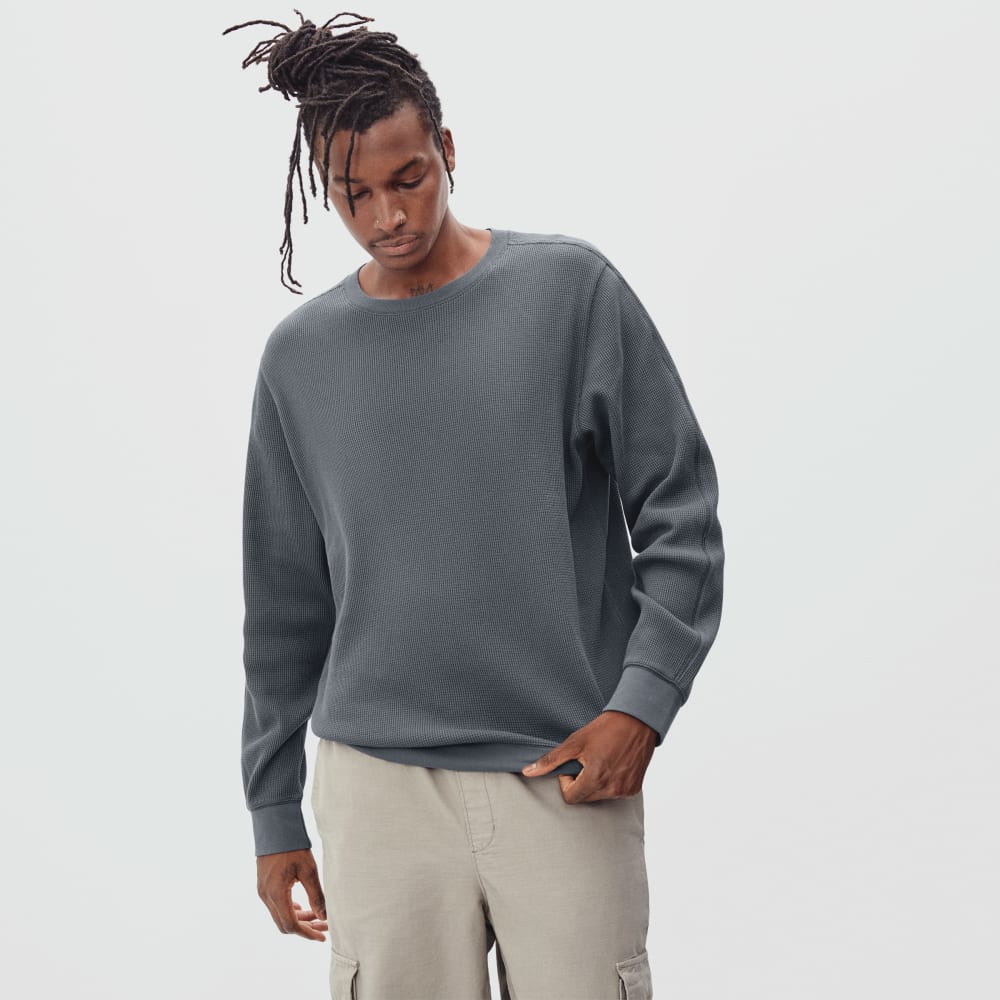 mens-waffle-knit-ls-crew-slate | primary