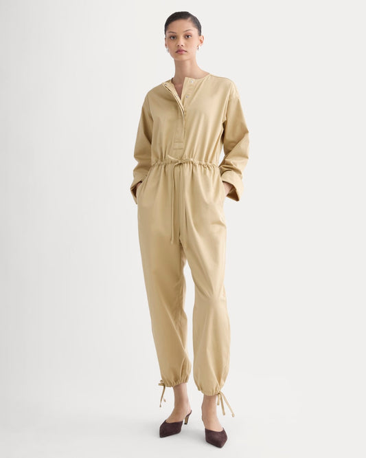 womens-utility-drawstring-jumpsuit-classic-khaki | primary