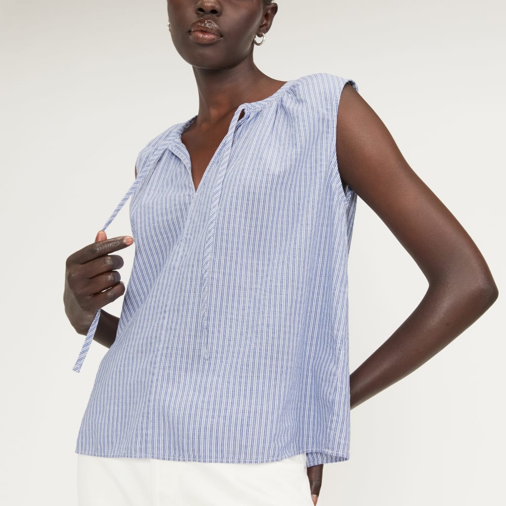 womens-gathered-tie-front-top-mazarine-blue-white