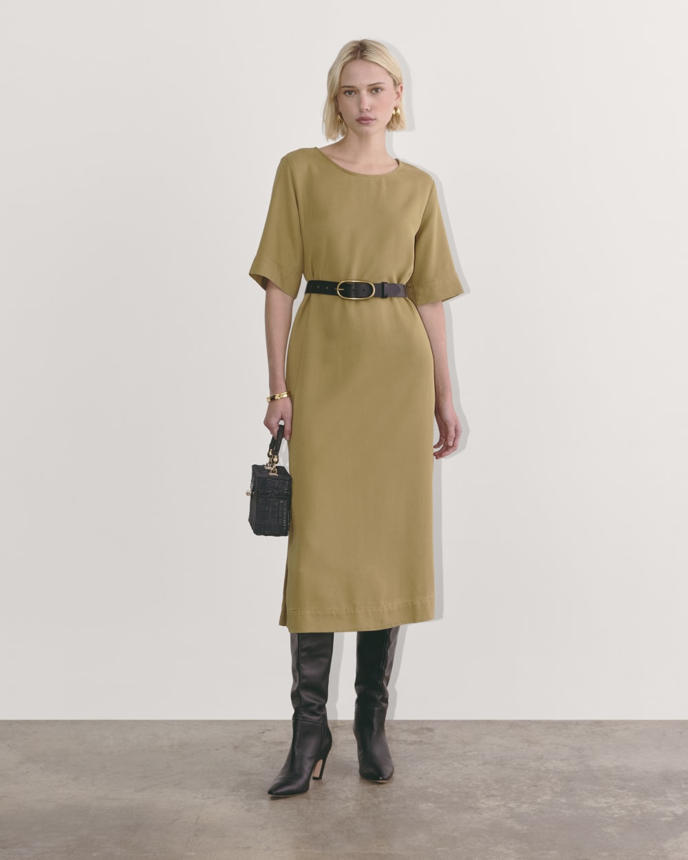 womens-tencel-muscle-tee-dress-fennel-seed | primary