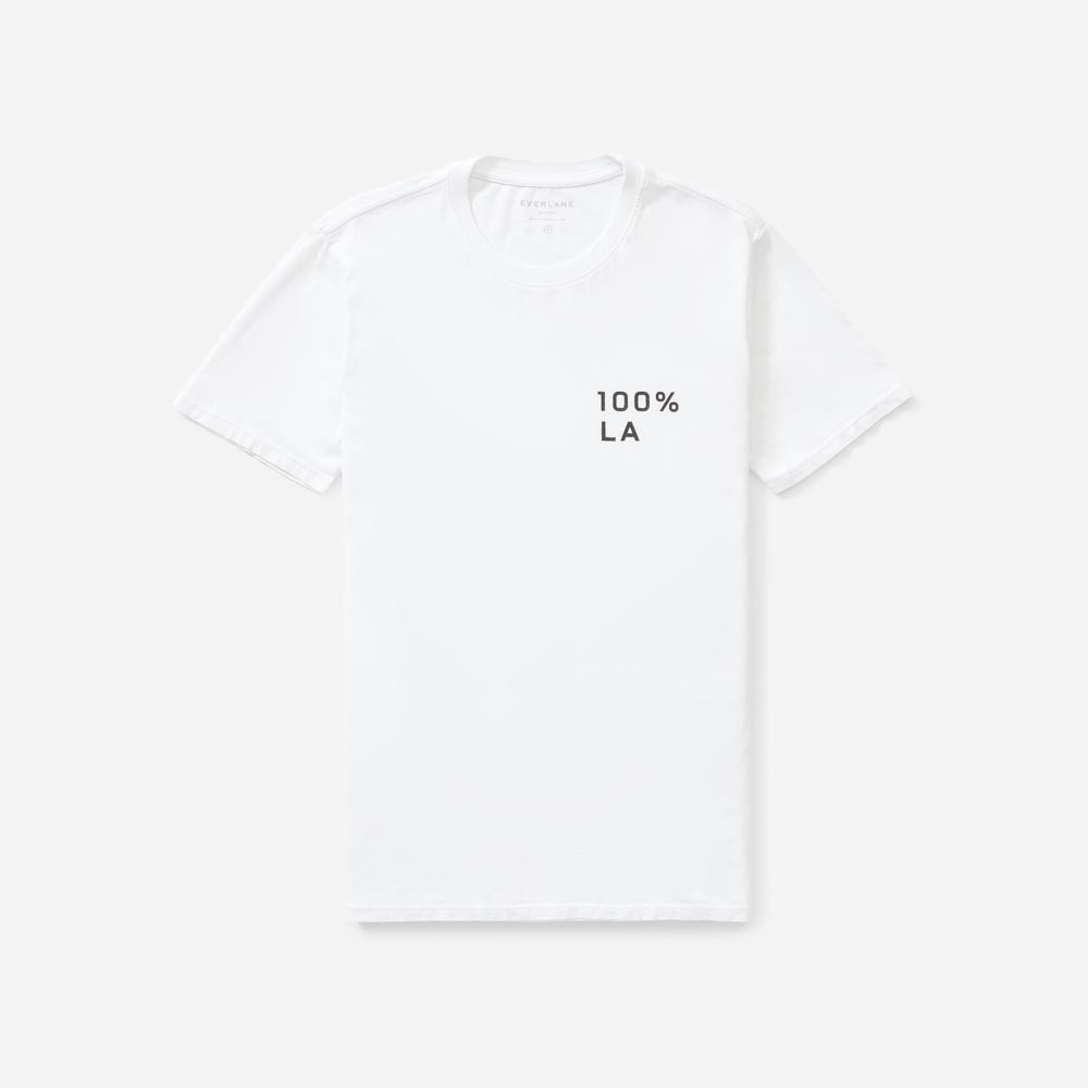 The 100% LA Cotton Box-Cut Tee | White / Black - XXS