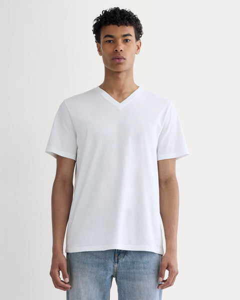 The Essential Organic V-Neck Tee | White – Everlane