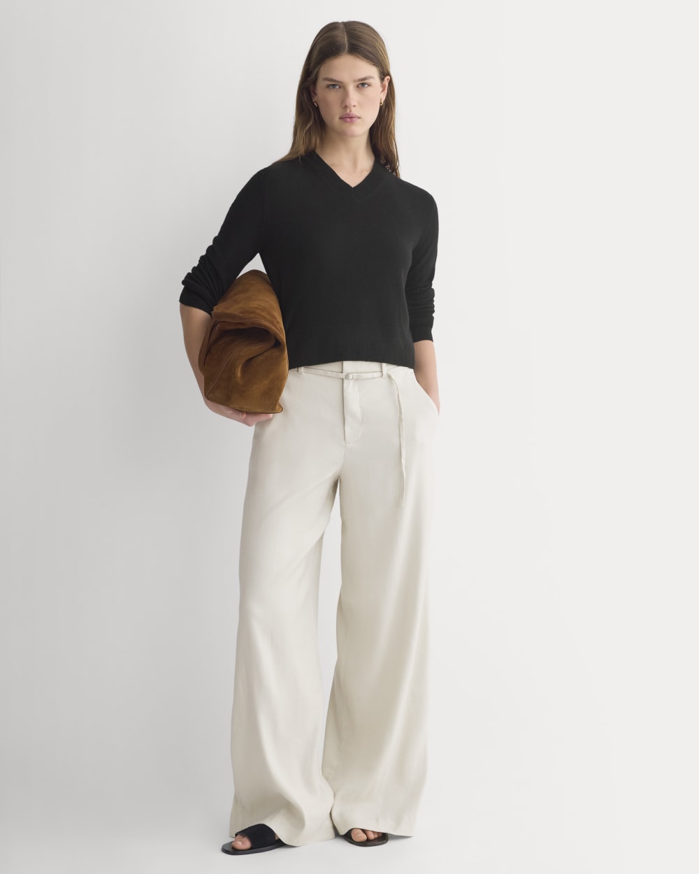womens-wide-leg-belted-pant-stretchlinen-long-birch | primary