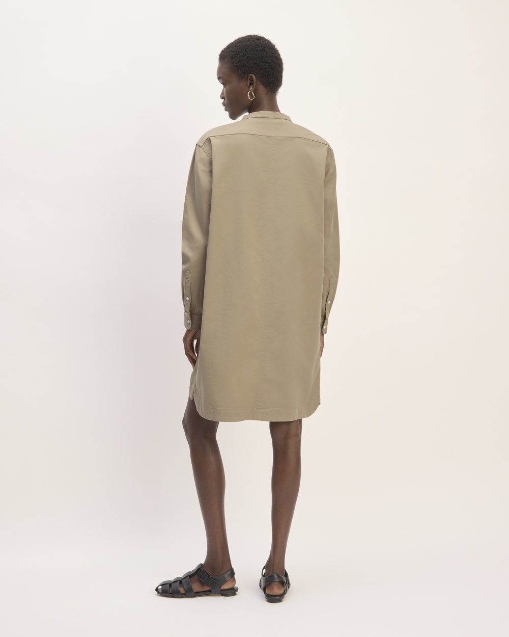 The Long-Sleeve Utility Mini Dress | Trench Coat Khaki Everlane The Long-Sleeve Utility Mini Dress | Trench Coat Khaki Everlane