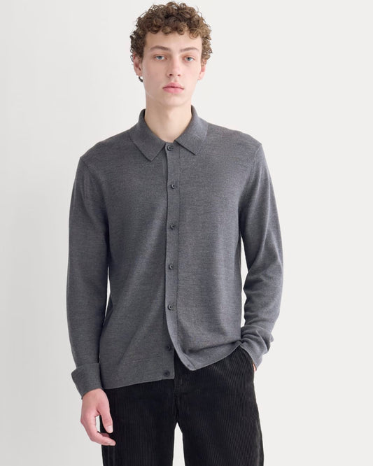 mens-ultrasoft-button-down-sweater-heather-mid-charcoal | primary