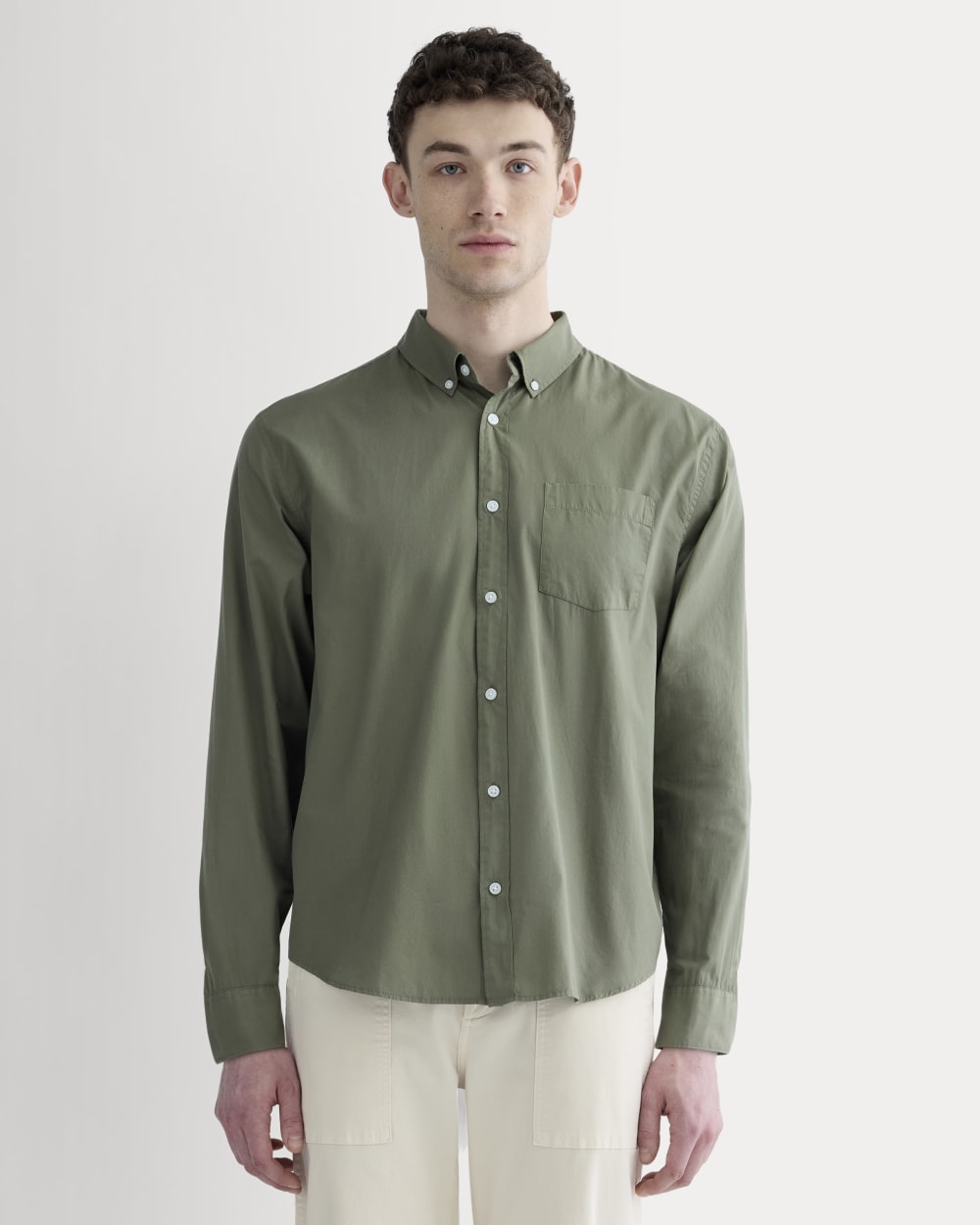 mens-washed-poplin-shirt-lichen-green | primary