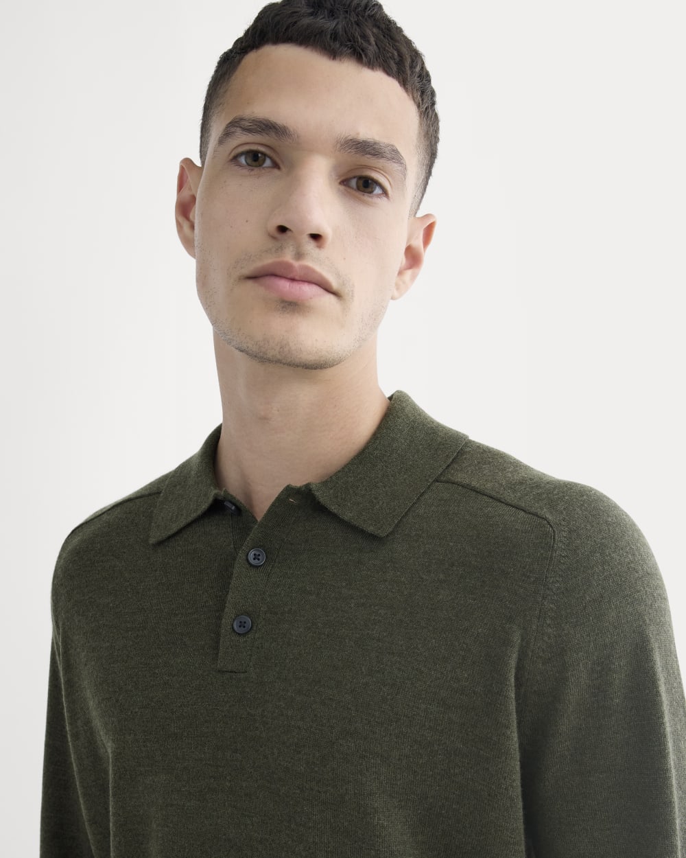 ULTERIOR ニットポロ Ultrasoft Polo Sweater | Navy – Everlane