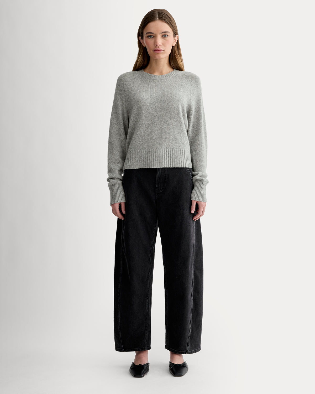 The Boxy Crew in Cashmere | Light Heather Grey