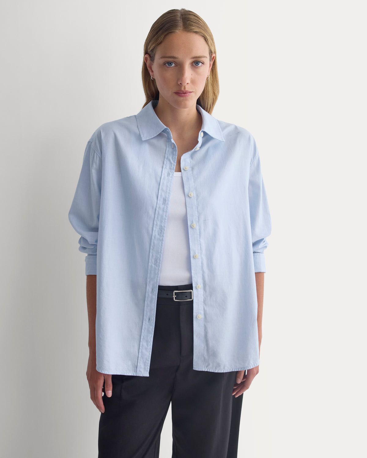 Everyday Shirt in Silky Cotton | Light Blue