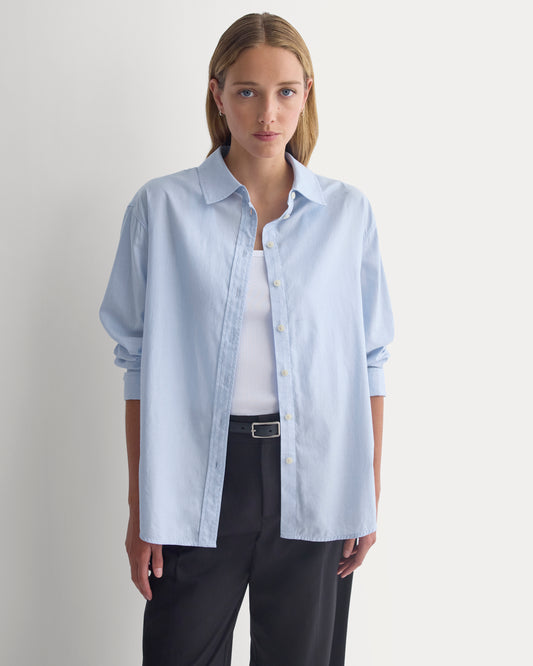 Everyday Shirt in Silky Cotton | Light Blue