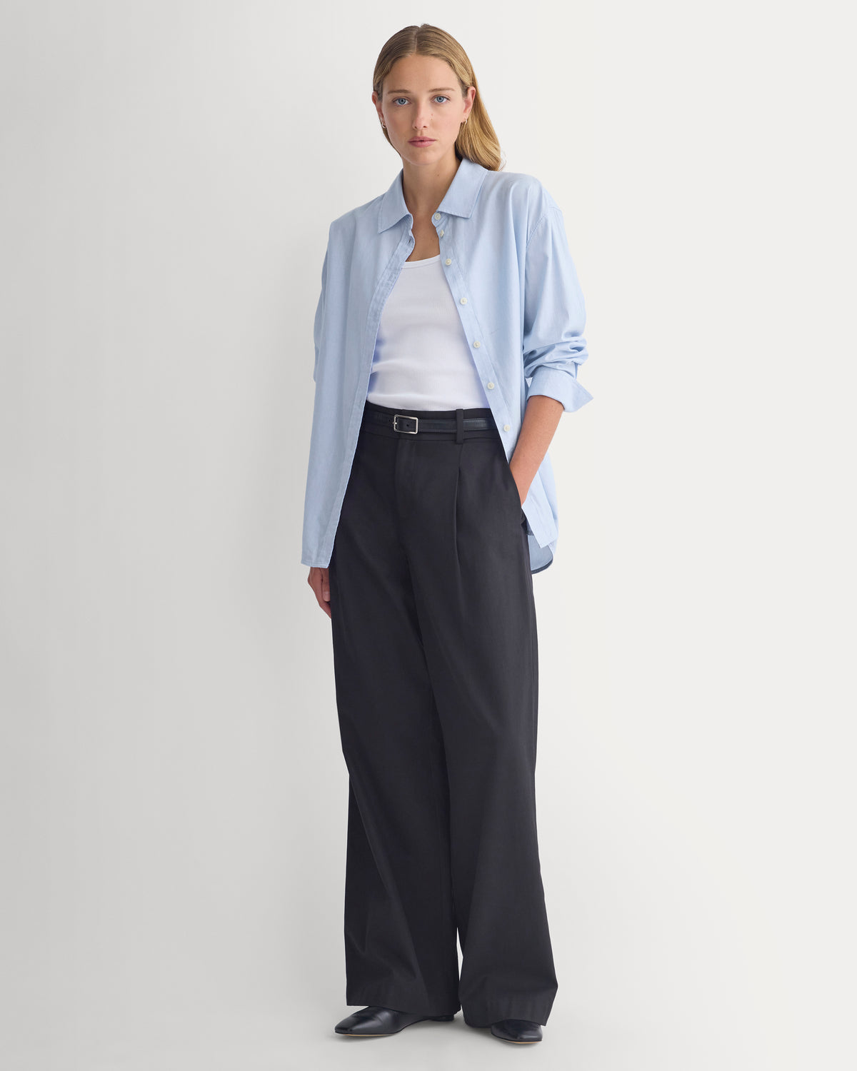 Everyday Shirt in Silky Cotton | Light Blue