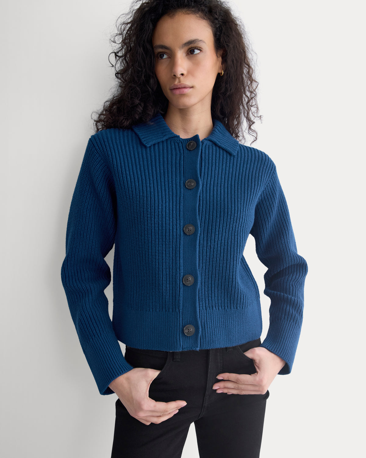 Shrunken Cardigan in Everyday Cotton | Estate Blue