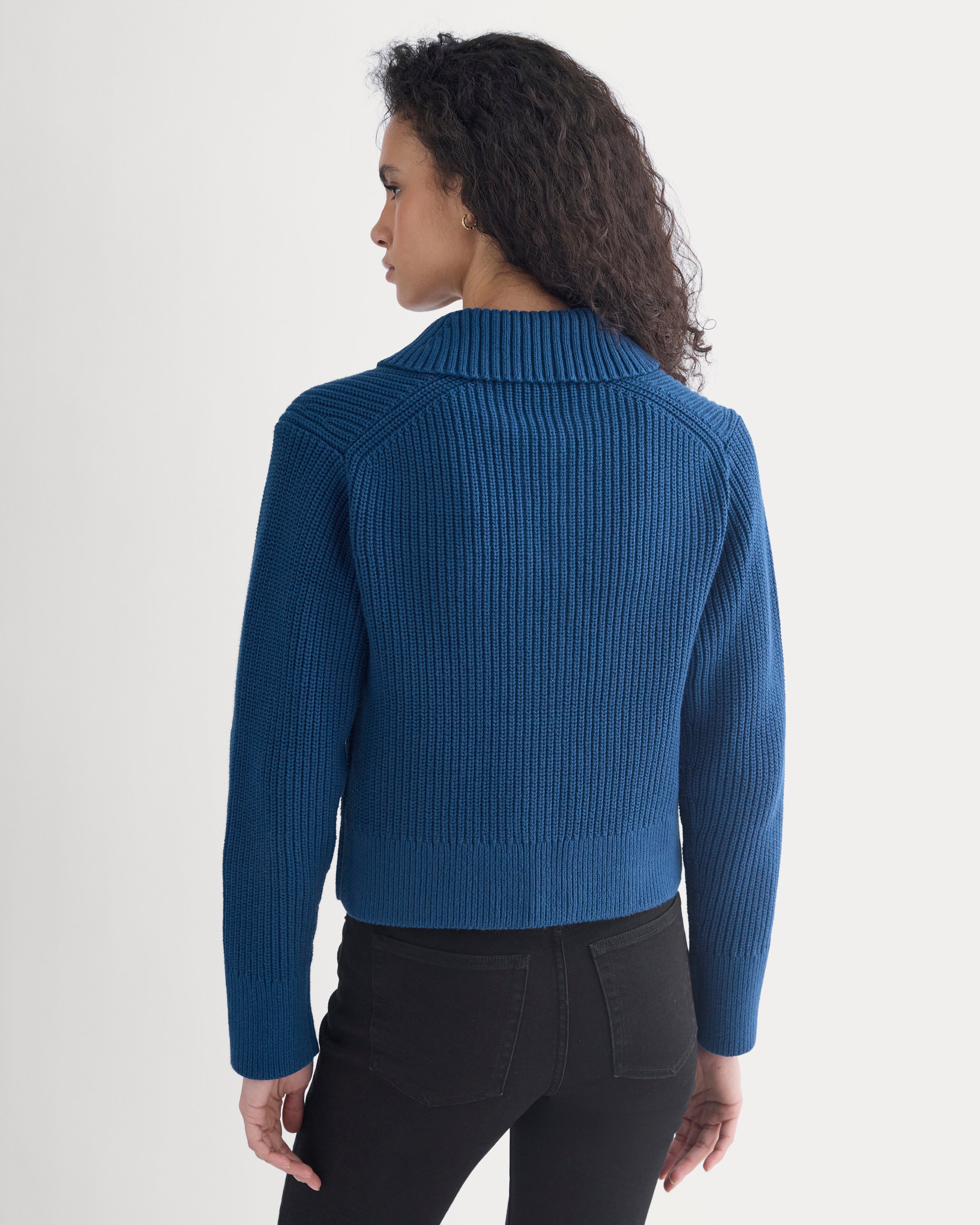 Shrunken Cardigan in Everyday Cotton | Estate Blue – Everlane