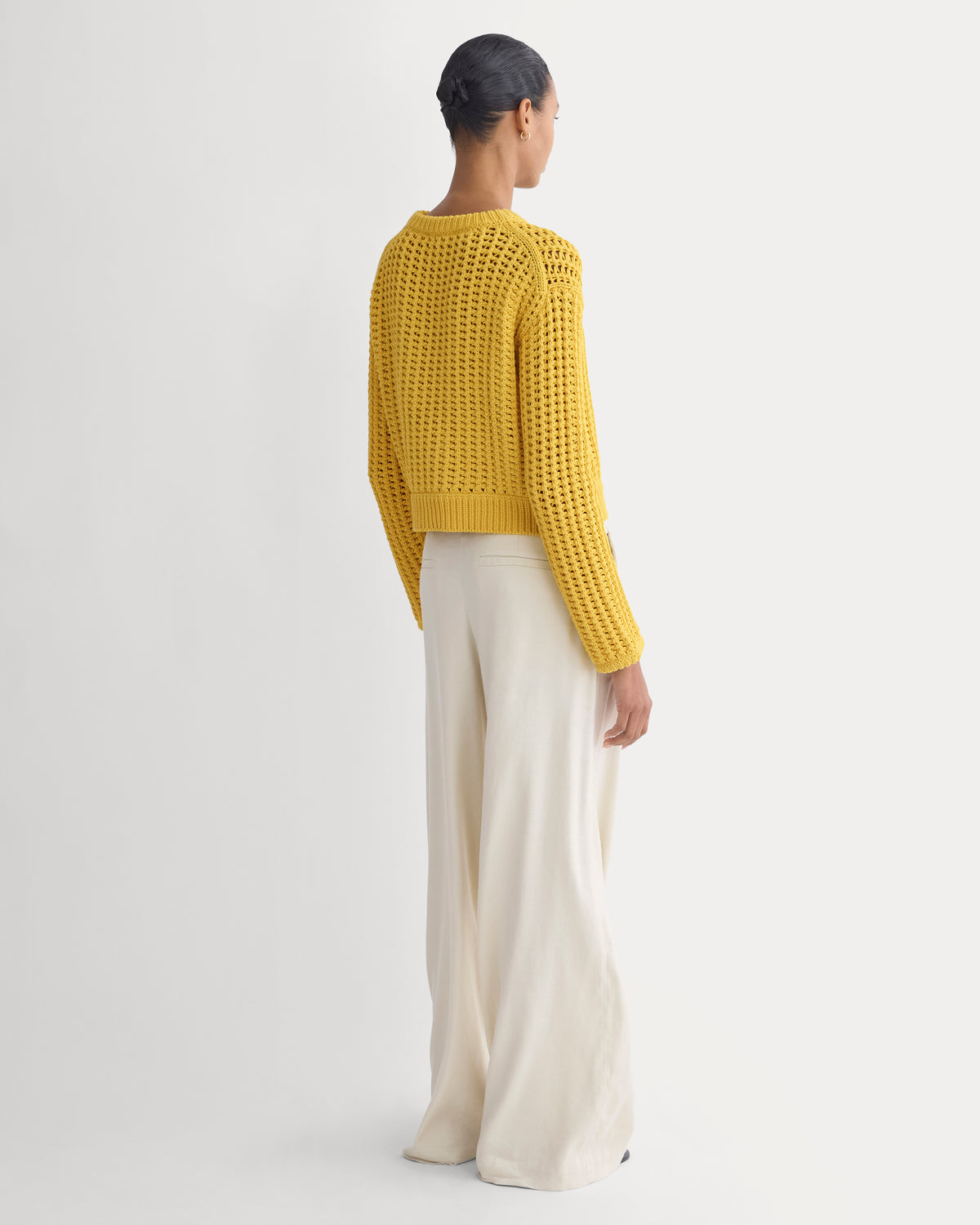 Open-Knit Crew in Elevated Cotton | Passion Fruit