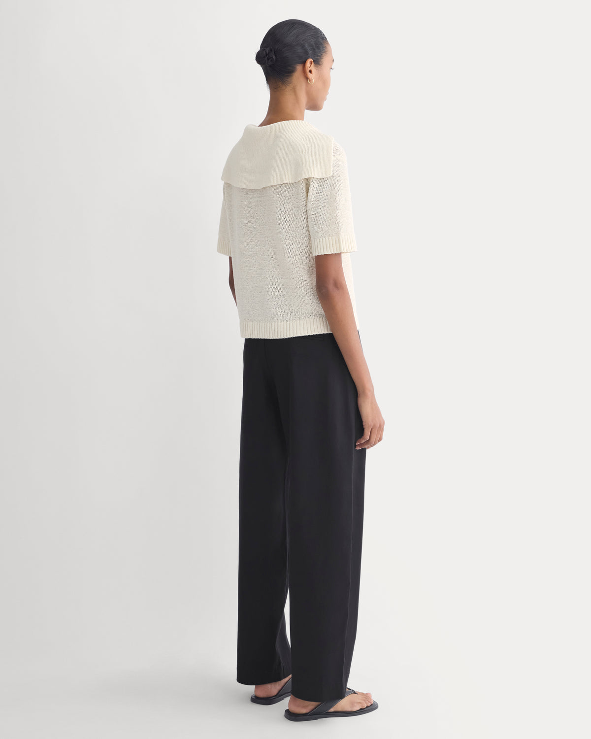 Open Collar Polo | Bone