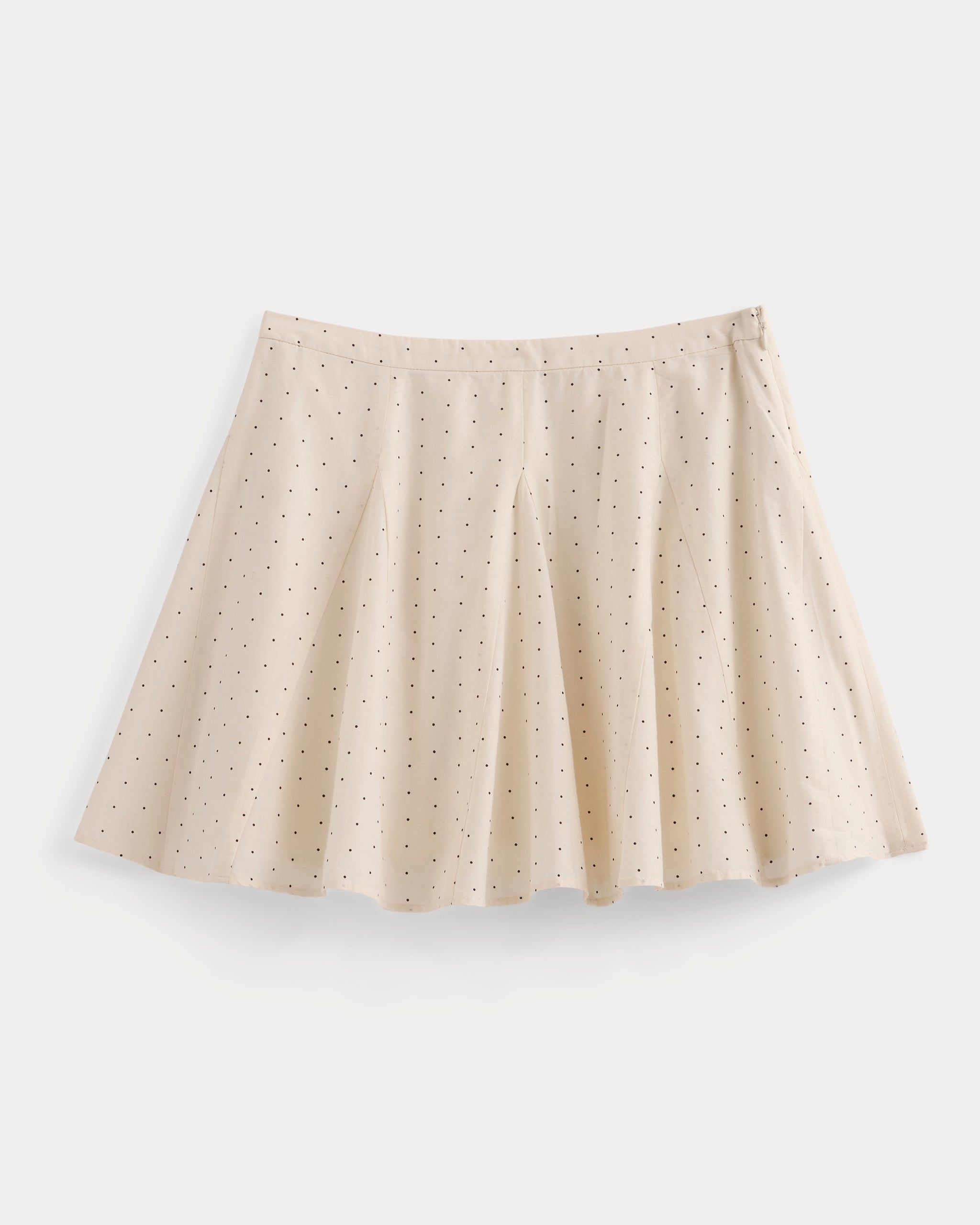 Godet Mini Skirt in Cotton Silk | Birch