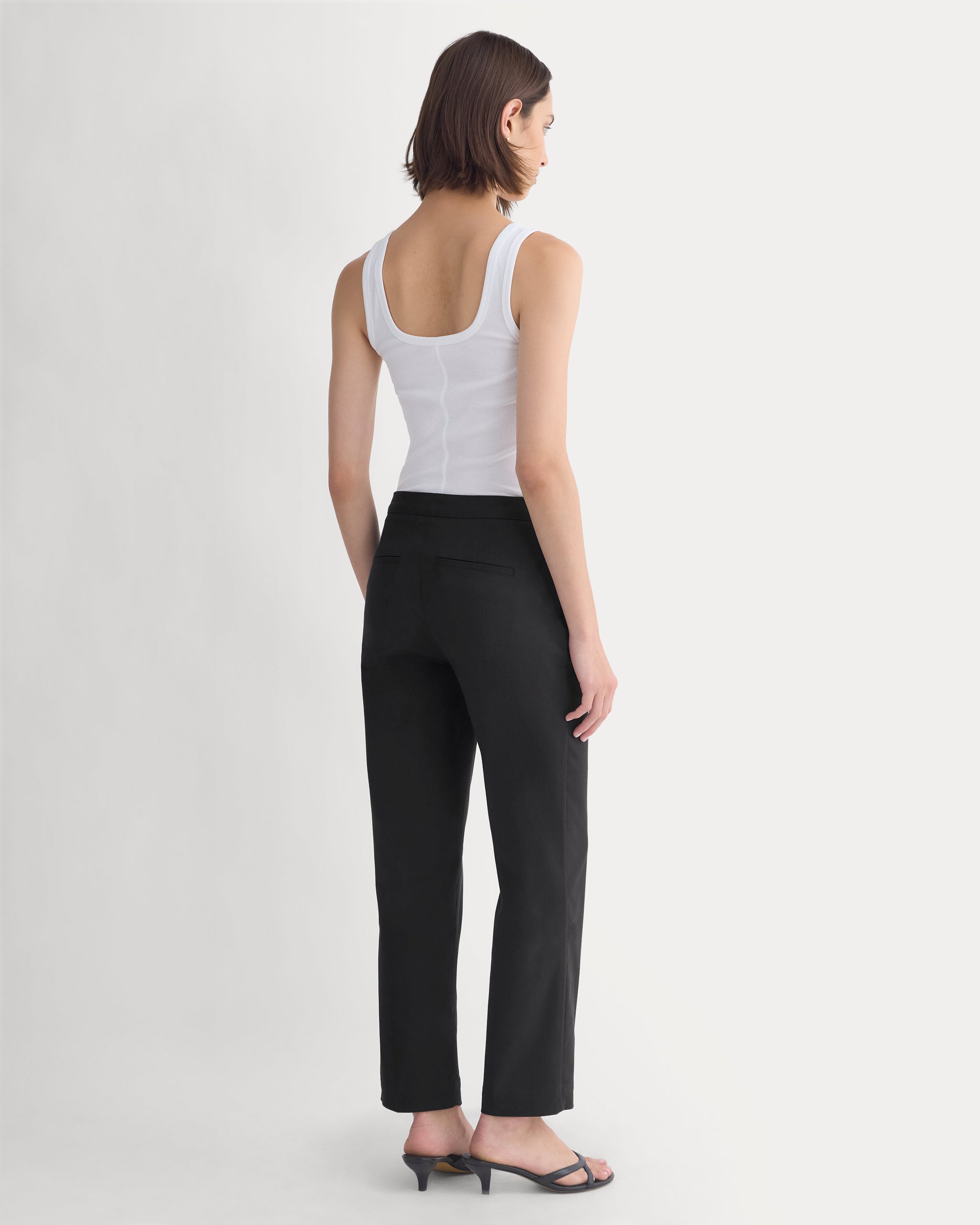 women's cigarette pants Black Tailored and high Alma Tailored Stretch Cigarette Pants