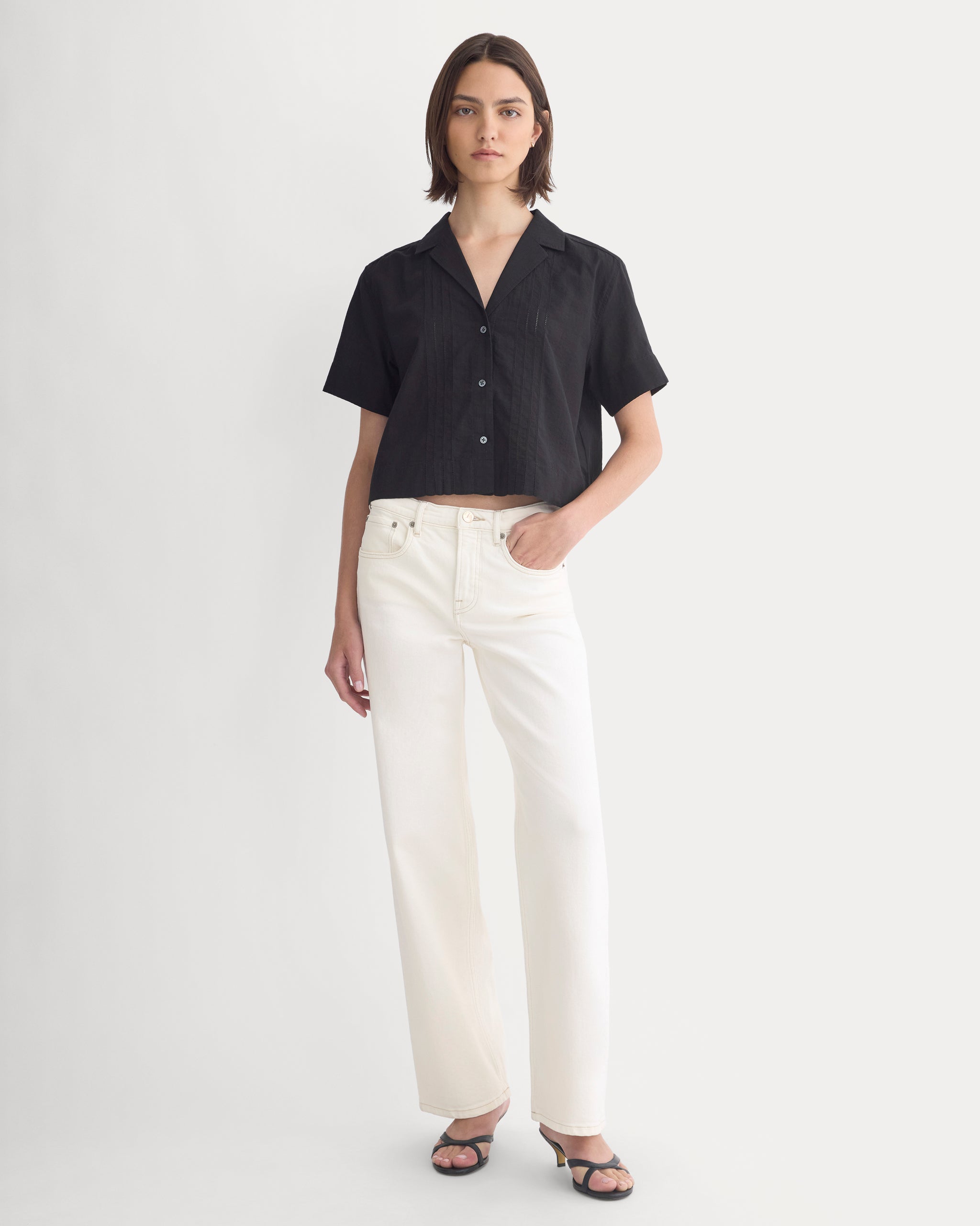 Cotton Gauze Resort Shirt | Black