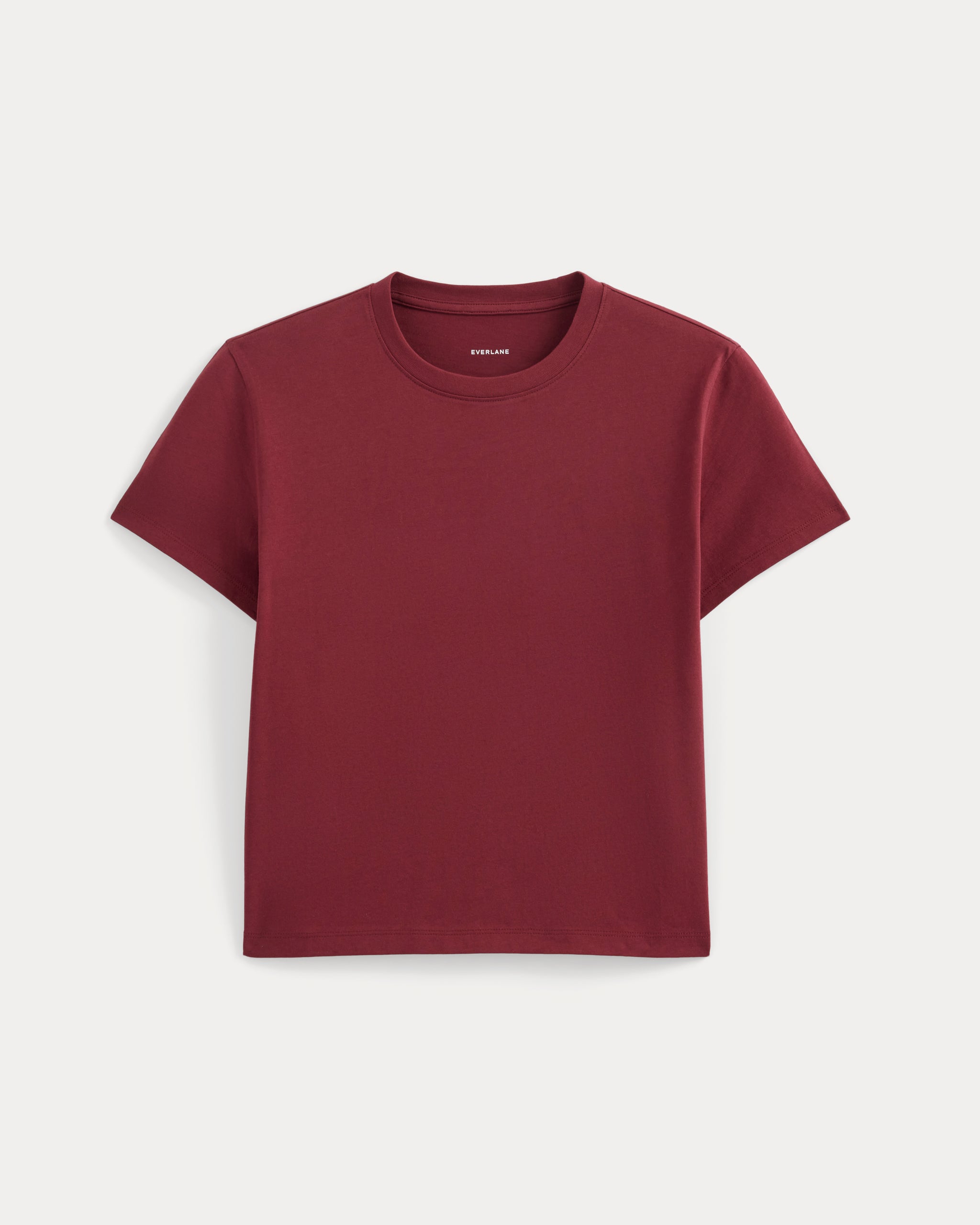 The Box-Cut Tee in Essential Cotton | Cabernet | No Pocket
