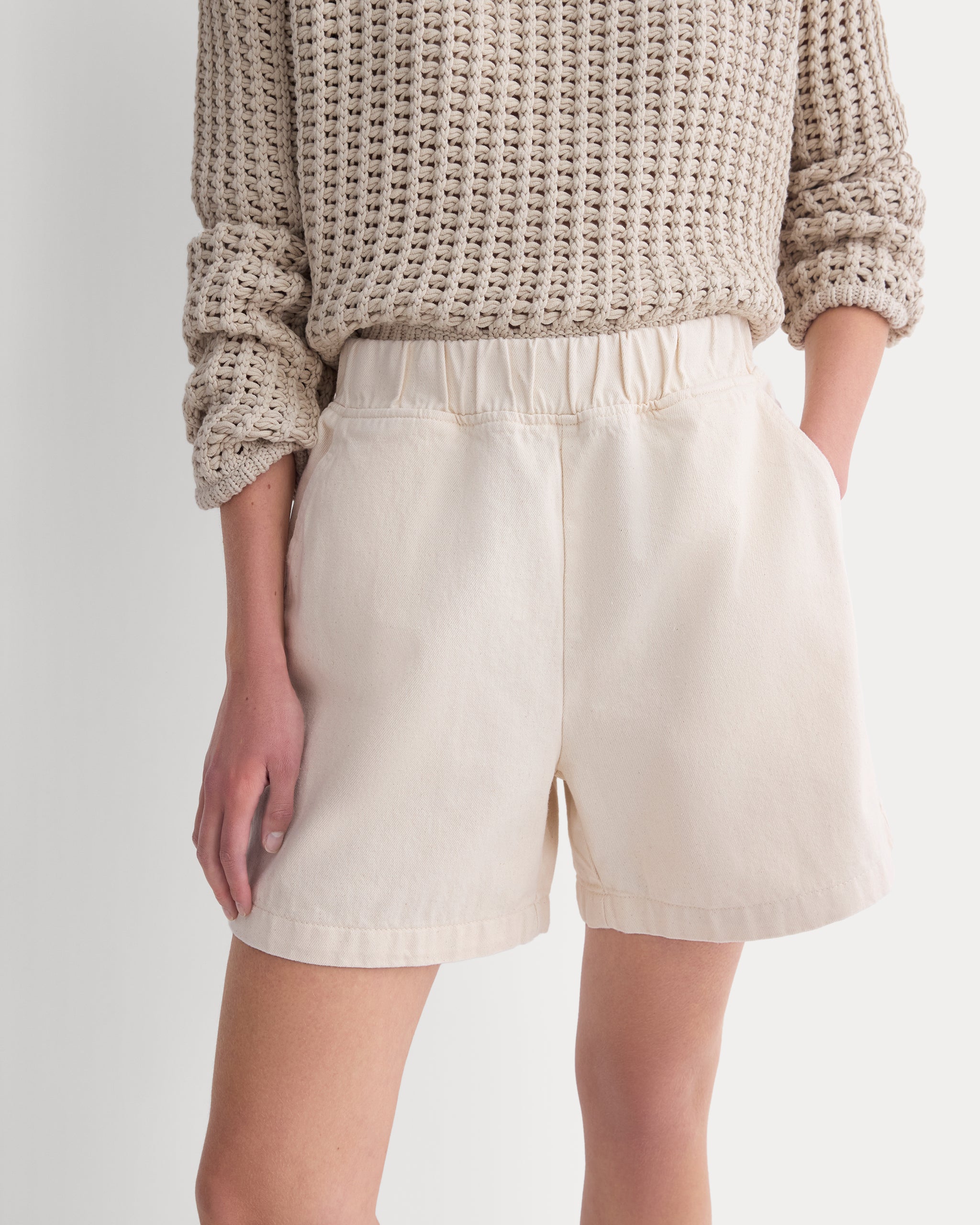 Denim Easy Short | Ecru