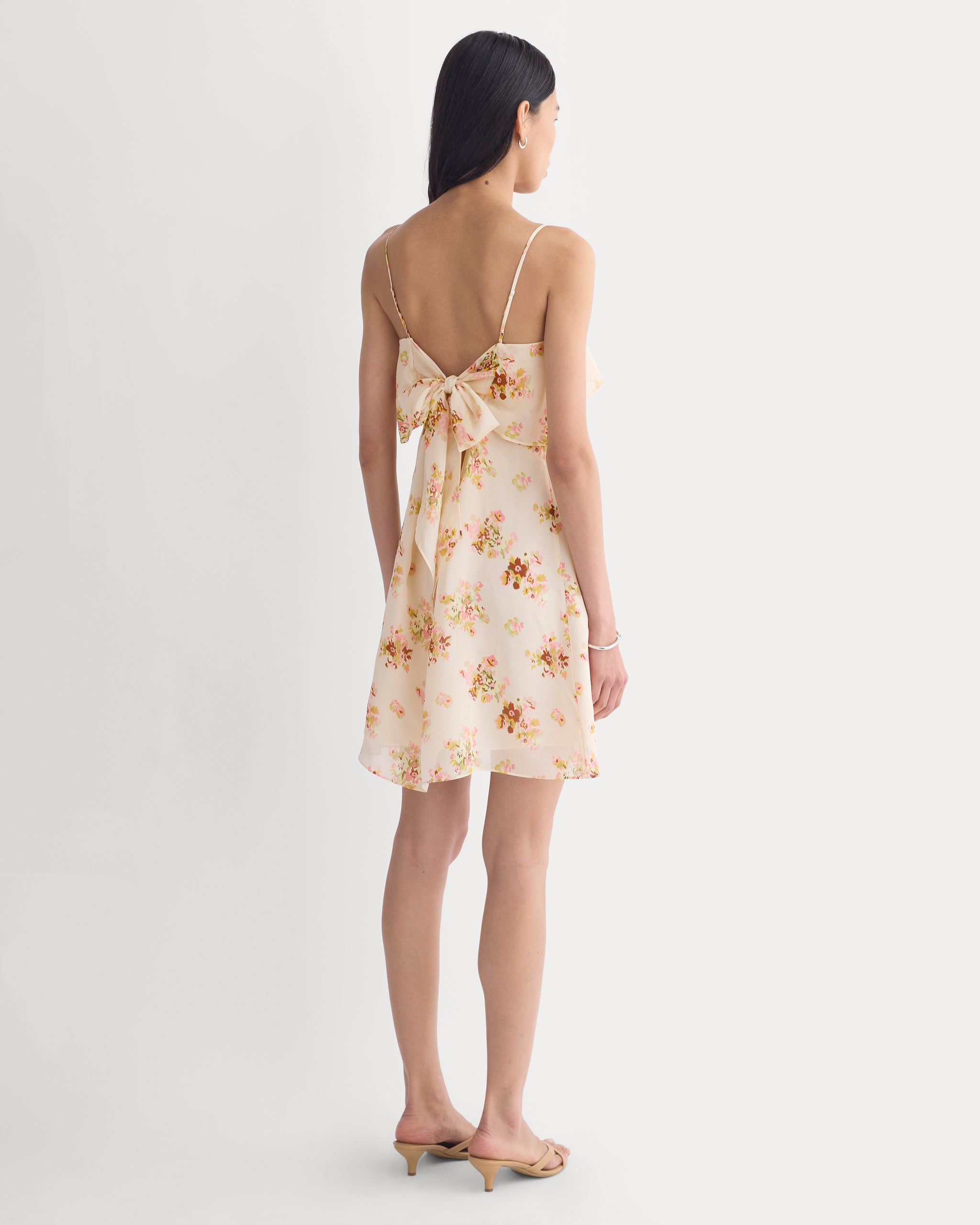 Scarf-Tie Mini Dress in Silk Georgette | Vintage Floral