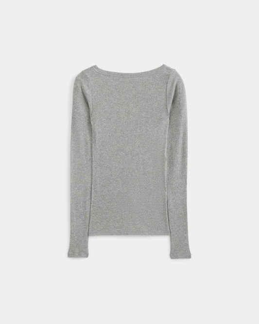 Tissue Boatneck Top | Grey