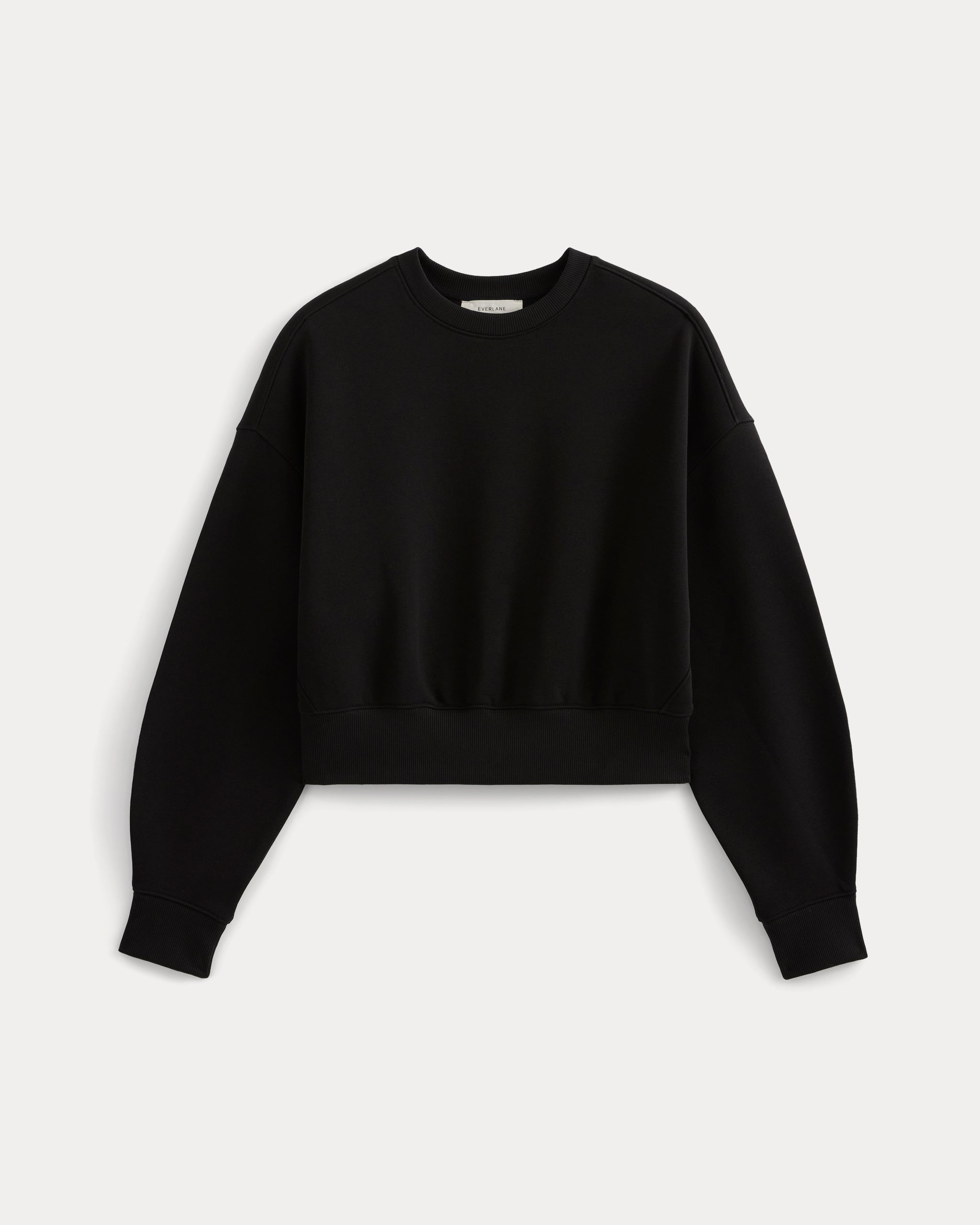 Luxe Fleece Shrunken Crew | Black