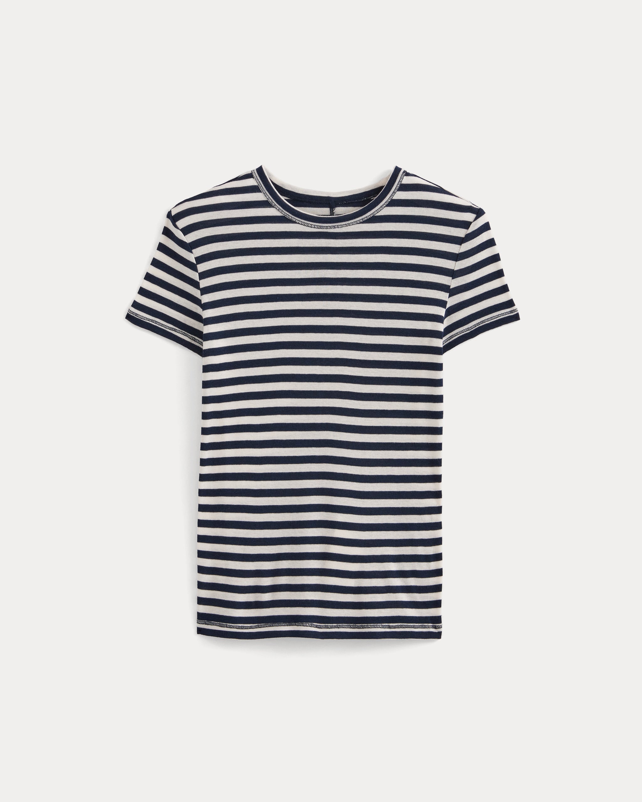 Tissue Short-Sleeve Crew | Bone / Navy