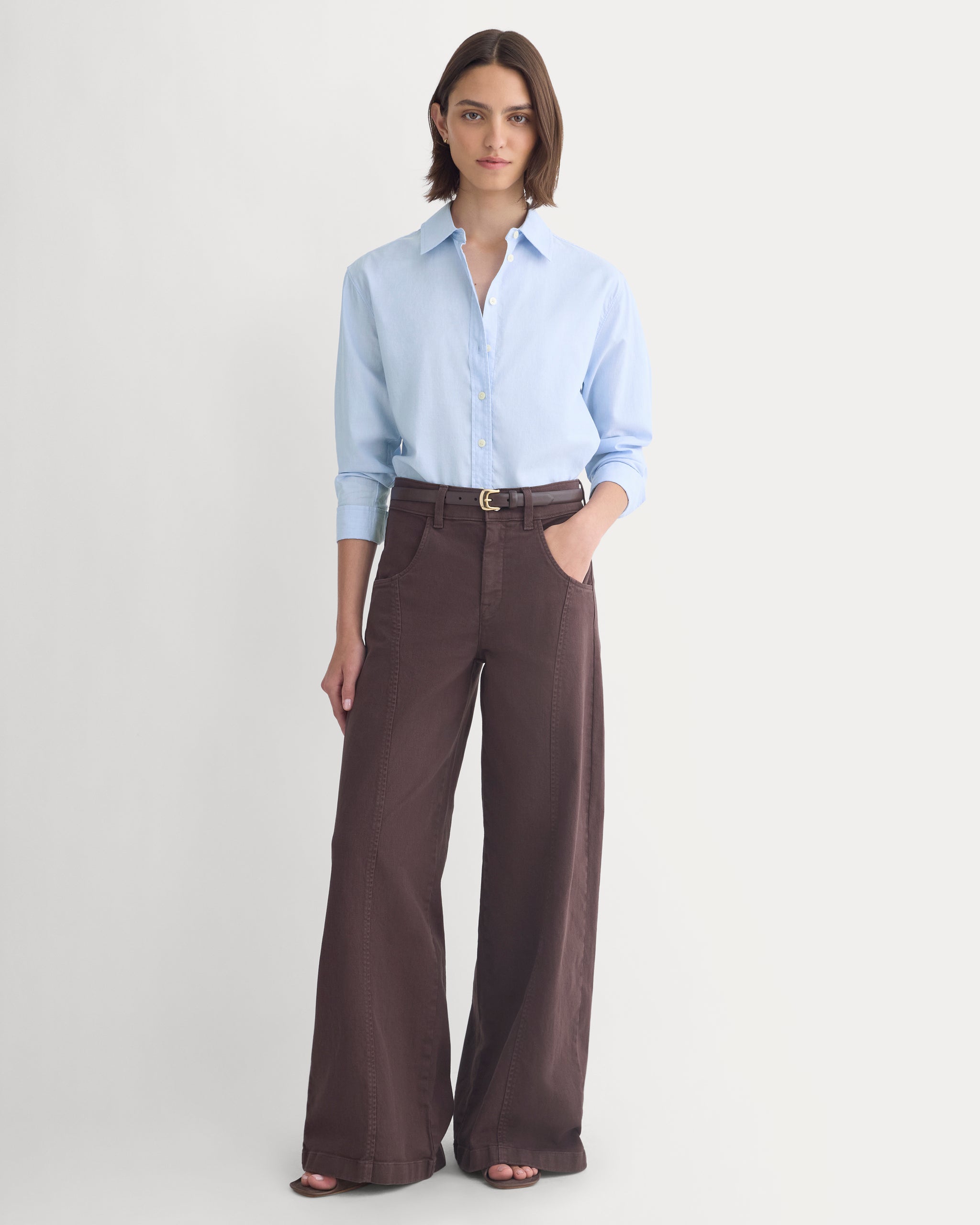 Utility Seamed Wide-Leg Pant | Coffee Bean | Regular