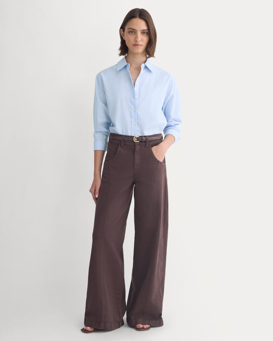 Utility Seamed Wide-Leg Pant | Coffee Bean | 32" Inseam